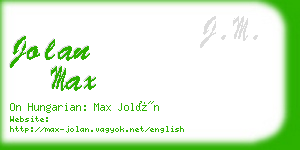 jolan max business card
